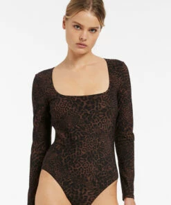Budget 🛒 Jets Pantera Square Neck Surfsuit Chocolate ❤️ -Seafolly Sales Shop J10919 Chocolate 4