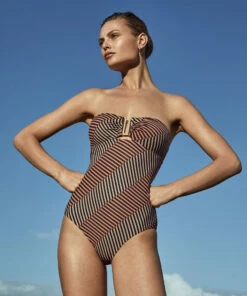 Best Sale ❤️ Jets Raya Bandeau One Piece Tobacco ⭐