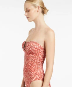 Best Pirce ❤️ Jets Bonita Bandeau One Piece Maple 💯 -Seafolly Sales Shop J10932 Maple 3