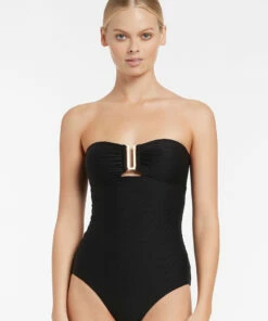 Promo 🔔 Jets Rio Bandeau One Piece Black 😀 -Seafolly Sales Shop J10937 BLK 3