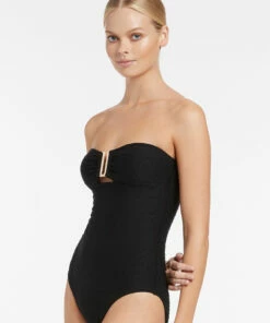 Promo 🔔 Jets Rio Bandeau One Piece Black 😀 -Seafolly Sales Shop J10937 BLK 4