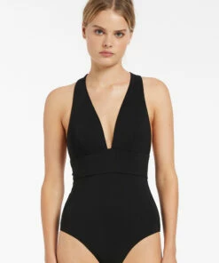 Best reviews of 🔔 Jetset Plunge Tie Back One Piece Black 👍 -Seafolly Sales Shop J10939 BLK 3