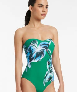 Top 10 ❤️ Jets Viva Leaf Bandeau One Piece Emerald ❤️ -Seafolly Sales Shop J10962 Emerald 4