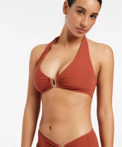 Discount ⭐ Jetset D/DD Halter Top Russet 🔔 -Seafolly Sales Shop J40249D DD Russet 3