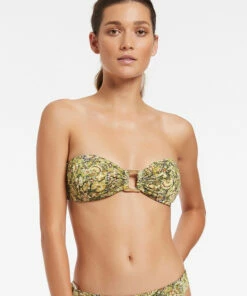 Outlet 🛒 Jets Majorelle Trim Bandeau 👙 Bikini Citron 🧨 -Seafolly Sales Shop J40311 Citron 3