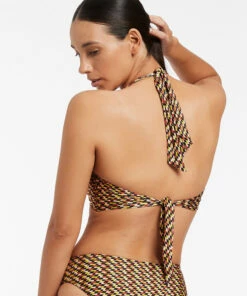 Cheapest 🛒 Jets Nomadic Lights D/DD Trim Halter 👙 Bikini Top Citron 👏 -Seafolly Sales Shop J40319D DD Citron 4