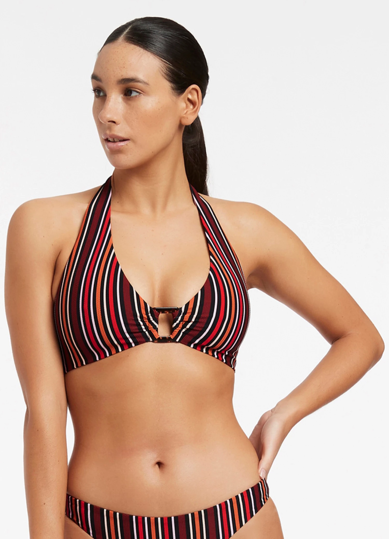 Budget ⭐ Jets Bedouin Stripe D/DD Halter 👙 Bikini Top Black 👏 2 Budget ⭐ Jets Bedouin Stripe D/DD Halter 👙 Bikini Top Black 👏 - Image 2