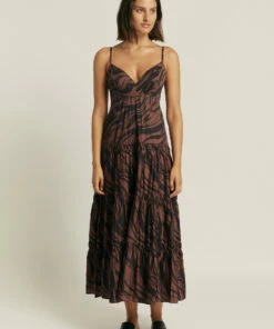 Cheap 😍 Jets Nomade Tiered Maxi 👗 Dress Burnt clay/black 🎁 -Seafolly Sales Shop J60796 BT2520CLY2521BLK 4