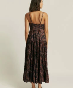 Cheap 😍 Jets Nomade Tiered Maxi 👗 Dress Burnt clay/black 🎁 -Seafolly Sales Shop J60796 BT2520CLY2521BLK 5