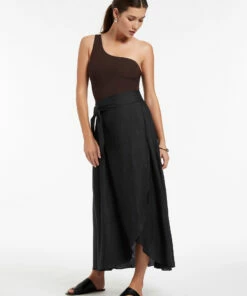 Best Sale 🌟 JETSET Wrap Skirt Black 👏 -Seafolly Sales Shop J60821 Black 3