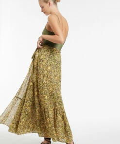 New ⌛ Jets Majorelle Maxi Wrap Front Skirt Olive 🛒 -Seafolly Sales Shop J60826 Olive 5