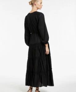 Hot Sale 💯 JETSET Tiered Maxi 👗 Dress Black 👏 -Seafolly Sales Shop J60835 Black 4