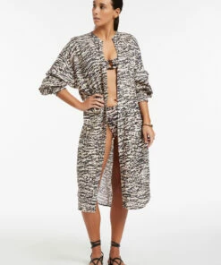 Discount 🔔 Jets Sahara Shirred Cuff Shirt 👗 dress Black 👏 -Seafolly Sales Shop J60837 Black 3