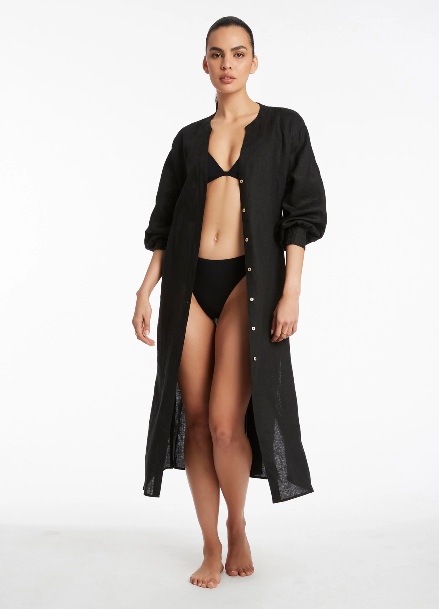 Budget π Jetset Shirred Cuff Shirt π Dress Black π€© 3 Budget π Jetset Shirred Cuff Shirt π Dress Black π€© - Image 3