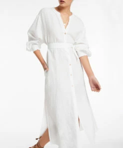 Best Pirce 🎁 Jetset Shirred Cuff Shirt 👗 Dress White 💯