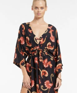 Cheapest ✨ Jets Silk Road Wide Sleeve Kaftan Black ⭐