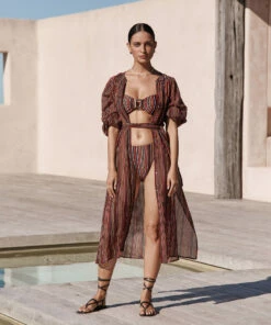 Hot Sale 🤩 Jets Bedouin Stripe Gathered Soft Shirt 👗 Dress Black 🔥