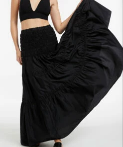 Outlet 👍 Jets Pantera Shirred Skirt/Dress Black 🌟 -Seafolly Sales Shop J60852 Black 6