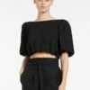 Best Sale 🎉 Jets Palmas Puff Sleeve Top Black 😀