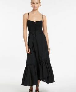 Discount 🔥 Jets Ascenso Tier Wrap Skirt Black ❤️