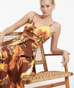 Promo 😀 Jets Palmas Spliced 👗 Dress Chocolate 🌟