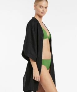 Top 10 👏 Jetset Beach Robe Black 🔔 -Seafolly Sales Shop J60899 BLK 6
