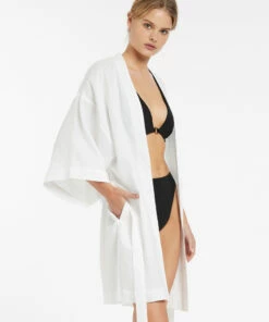 New 🎁 Jetset Beach Robe White 💯 -Seafolly Sales Shop J60899 WHT 6