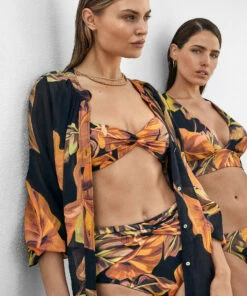 Outlet 🔥 Jets Palmas Gathered Shirt Black 🔥