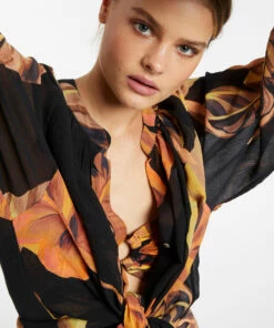 Outlet 🔥 Jets Palmas Gathered Shirt Black 🔥 -Seafolly Sales Shop J60902 Black 5