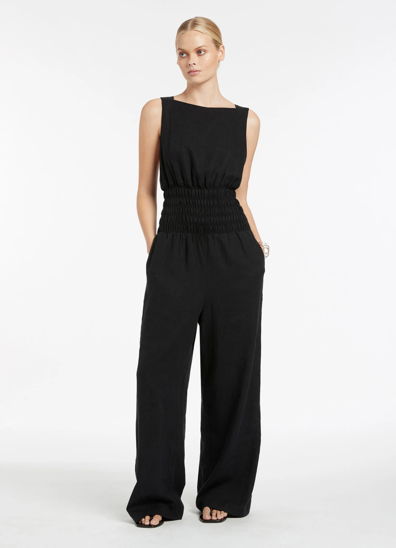 Discount β€οΈ Jets Palmas Shirred Jumpsuit Black π 2 Discount β€οΈ Jets Palmas Shirred Jumpsuit Black π - Image 2