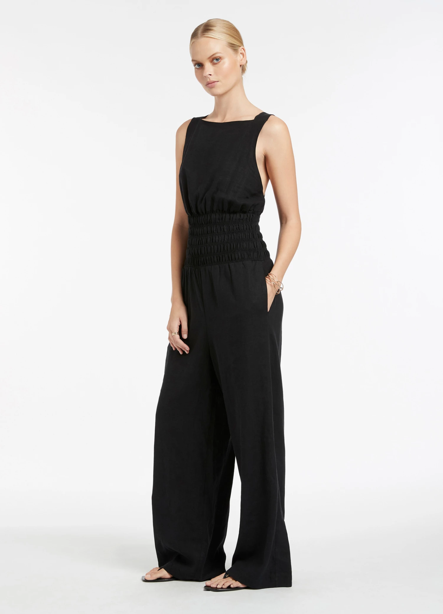 Discount β€οΈ Jets Palmas Shirred Jumpsuit Black π 5 Discount β€οΈ Jets Palmas Shirred Jumpsuit Black π - Image 5