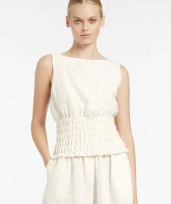 Buy ✨ Jetset Shirred Top Cream ✨