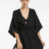 Deals 🌟 Jetset Gather Front Kaftan Black 👍