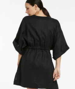 Deals 🌟 Jetset Gather Front Kaftan Black 👍 -Seafolly Sales Shop J60912 Black 3