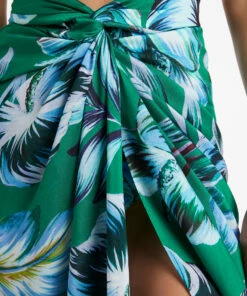 New ⌛ Jets Viva Tie Sarong Emerald 😀 -Seafolly Sales Shop J60943 Emerald 5
