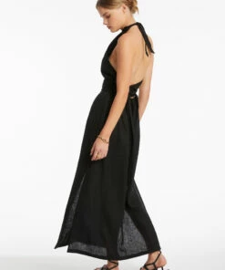 Best deal ⭐ Jetset Wrap Front 👗 Dress Black 🎉 -Seafolly Sales Shop J60955 BLK 5